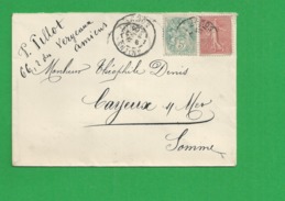 Lettre N° 129 111 Obl Amiens - 1877-1920: Periodo Semi Moderno