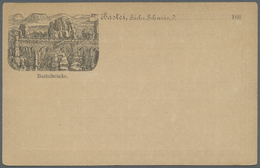 GA Deutsches Reich - Privatganzsachen: 1885 (ca). Privat-Postkarte 10 Pf Ziffer "Bastei" Mit Rs. Bildzu - Other & Unclassified