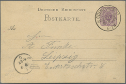 GA Deutsches Reich - Stempel: 1888. "CÖLN (RHEIN) / AUSSTELLUNG 8.9.88". K1-SST Auf 5 Pf GSK Nach Leipz - Macchine Per Obliterare (EMA)