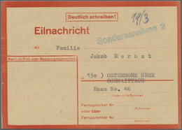 Br Deutsches Reich - Besonderheiten: 1945, "Sonderannahme 2" Blauer L1 Mit Hds. Datierung 19.3 Auf Rote - Other & Unclassified