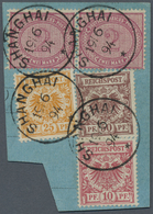 Brfst Deutsche Post In China - Vorläufer: 1894: Extrem Seltene Verwendung Der 25 Pfg Gelborange (V49 A) Mi - China (offices)