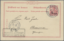 GA Deutsche Post In China - Ganzsachen: 1903: Seltener Soldatenbriefstempel Vom GERICHT Des Ostasiat. I - China (kantoren)