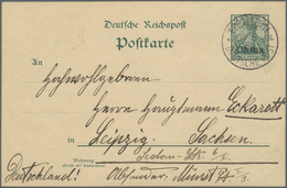 GA Deutsche Post In China - Besonderheiten: 1902 (11.5.), 5 Pf. GA-Karte Mit Stempel TIENTSIN* Deutsche - China (offices)