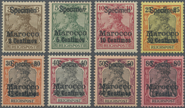 * Deutsche Post In Marokko: 1900, Aufdrucke Auf Reichspost, 3 C. Bis 1 P., Acht Werte (ohne 25 C.) Mit - Marokko (kantoren)