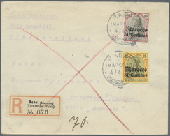 Br Deutsche Post In Marokko: 1908, R-Brief Mit 30C + 50C 'Marocco' Von RABAT Nach Metternich Mit Rs. An - Morocco (offices)