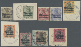 O/Brfst Deutsche Post In Marokko: 1906, Freimarken Germania Mit Wasserzeichen Und Überdruck "Marocco" Sauber - Maroc (bureaux)