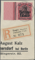 Brfst Deutsche Post In Marokko: 1911, 1 P Auf 80 Pf. Germania Vom Linken Seitenrand, Tadellose Marke Auf B - Morocco (offices)