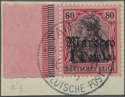 Brfst Deutsche Post In Marokko: 1911, 1 P Auf 80 Pf. Germania, Tadellose Marke Vom Linken Bogenrand Auf Br - Marocco (uffici)