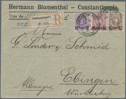 Br Deutsche Post In Der Türkei: 1889, 1 1/2 Piaster Auf 25 Pfg. Orangebraun, 20 Para Auf 10 Pfg. Dunkel - Turkse Rijk (kantoren)