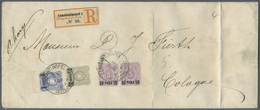 Br Deutsche Post In Der Türkei: 1884, 2 1/2 Piaster Auf 50 Pfg. Graugrün, 1 Piaster Auf 20 Pfg. Lebhaft - Turchia (uffici)