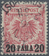 O Deutsche Post In Der Türkei: 1895, "20 PARA 20" Auf 10 Pf Krone/Adler, Mittelkarminrot (dunkelgelb Q - Turkse Rijk (kantoren)