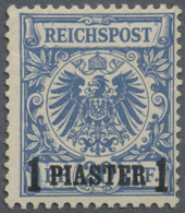 ** Deutsche Post In Der Türkei: 1899, 1 Pia. Auf 20 Pfg. LEBHAFTGRAUULTRAMARIN, Postfrisch, Links Oben - Turchia (uffici)