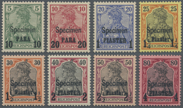 ** Deutsche Post In Der Türkei: 1900, 10 Pa. Bis 4 Pa. Auf Germania Mit Aufdruck "Specimen", Postfrisch - Turkse Rijk (kantoren)