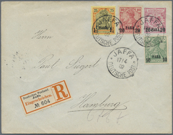 GA Deutsche Post In Der Türkei: 1902, 3-Farben-ZuF Auf 20 P. Ganzsachenumschlag Als Einschreiben Mit R- - Turchia (uffici)