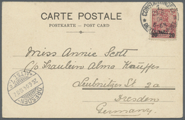 Br Deutsche Post In Der Türkei: 1904 (23.6.), 20 Para Mit Firmenlochung "BIO" (= Banque Imperiale Ottom - Turchia (uffici)