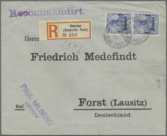 Br Deutsche Post In Der Türkei: 1900, 1 PIA Auf 20 (Pfg), Senkr. Paar Jeweils Mit Lochung P.M. (Paul Mi - Turchia (uffici)