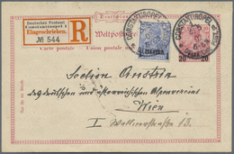 GA Deutsche Post In Der Türkei: 31.5.02 1 Piaster Beifr. A. 20 Para GSK Als Seltene Auslandseinschreibe - Turkse Rijk (kantoren)