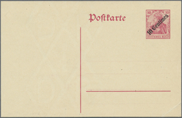 GA Deutsche Post In Der Türkei - Ganzsachen: 1912 10 Centimes Aufdruck Auf 10 Pf. Ganzsachenkarte Mit W - Turkey (offices)