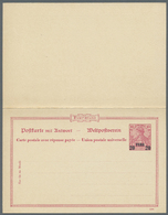 GA Deutsche Post In Der Türkei - Ganzsachen: 1905, 20 Para Auf 10 Pfg. Reichspost Doppel-Ganzsachenkart - Turkse Rijk (kantoren)