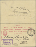 GA Deutsche Post In Der Türkei - Besonderheiten: Incoming Mail: 1895, Schweiz 10 C. Doppel-Ganzsachenka - Turkey (offices)