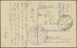 Br Deutsche Post In Der Türkei - Besonderheiten: 1918, MILITÄRMISSION KONSTANTINOPEL, Karte Mit Blauem - Turkse Rijk (kantoren)