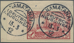 Brfst Deutsch-Neuguinea: 1900, 1 M. Kaiseryacht, Gestempeltes Luxusstück Aus Der Linken Oberen Bogenecke A - Nuova Guinea Tedesca