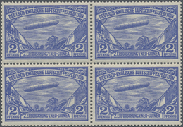 /**/* Deutsch-Neuguinea: 1913, Spendenmarke VIERERBLOCK 2 Pf. Ultramarin "Deutsch-Englische Luftschiffexpe - Duits-Nieuw-Guinea