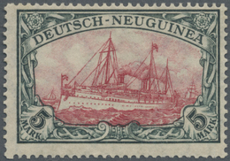 * Deutsch-Neuguinea: 1914, 5 M. Kaiseryacht, Kriegsdruck, 25:17 Zähnungslöcher, Mit Mittelstück Der Ty - Duits-Nieuw-Guinea