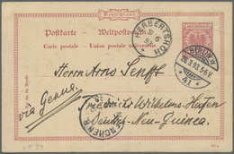 GA Deutsch-Neuguinea - Stempel: 26.03.1893: DR 10Pf GSK (Mi.VP21) Von BERLIN Mit Leitvermerk "via Genua - Duits-Nieuw-Guinea