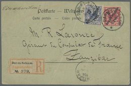Br Deutsch-Ostafrika: 1898. Eingeschrieben Bildpostkarte "Gouverneurs Villa, Dar-es-Salaam" (vertikaler - Duits-Oost-Afrika