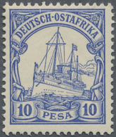 * Deutsch-Ostafrika: 1901, 10 Pesa Violettultramarin Mit PLATTENFEHLER "Bruch Im Rand über C In Deutsc - Duits-Oost-Afrika