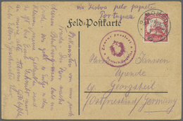 Br Deutsch-Ostafrika: 1915, 7 1/2 H Yacht Auf Feldpostkarte Ab MOMBO Am 3.3.15 Mit Rotem Zensurstempel - German East Africa