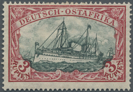* Deutsch-Ostafrika: 1905, 3 R. Kaiseryacht, Kriegsdruck, 26:17 Zähnungslöcher, Mittelstück Der Type I - Duits-Oost-Afrika