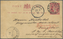 GA Deutsch-Ostafrika - Besonderheiten: 14.10.1895: Natal 1d GSK Mit Stempel DURBAN Nach Zanzibar (21.11 - German East Africa