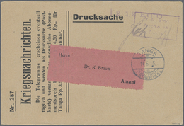 Br Deutsch-Ostafrika - Besonderheiten: 1915, Viol. R3 "Frei Lt. Einn. / Nachw. In / Tanga" Mit Zwei Nam - Afrique Orientale