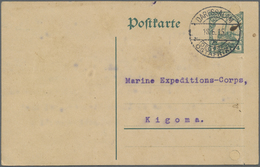 GA Deutsch-Ostafrika - Besonderheiten: 1915 (18.6.). 4 H. GA-Karte (geschlossene Aktenlochung Mit Tesaf - Africa Orientale Tedesca