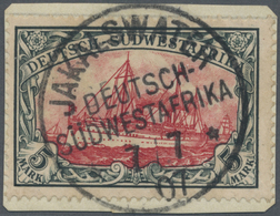 Brfst Deutsch-Südwestafrika: 1906, 5 M. Kaiseryacht Mit Wasserzeichen Mit Klarem Stempel "JAKALSWATER DSWA - German South West Africa