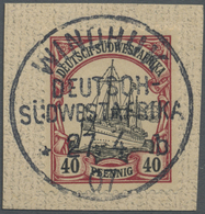 Brfst Deutsch-Südwestafrika - Stempel: WINDHUK B 27/4 07, Voller Zentrischer Abschlag Auf Briefstück Mit 4 - German South West Africa