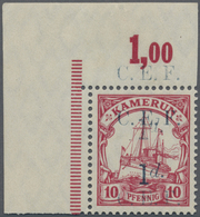 ** Deutsche Kolonien - Kamerun - Britische Besetzung: 1915: 1 D. Auf 10 Pfg., Doppelter Blauer Aufdruck - Camerun