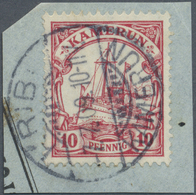 Brfst Deutsche Kolonien - Kamerun - Stempel: 1909 KRIBI Mit Stundenangabe Sauberes Briefstück Mit Komplett - Camerun