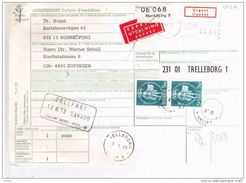 SUECIA BOLETIN PAQUETE POSTAL FRANQUEO MECANICO Y SELLOS CABALLERO MEDIEVAL - Errors, Freaks & Oddities (EFO)