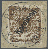 Brfst Deutsche Kolonien - Karolinen: 1901, Sauber Und Zentrisch Gestempeltes Briefstück Der Zweiten Überdr - Carolinen