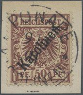 Brfst Deutsche Kolonien - Karolinen: 1899: 50 Pfg., Diagonaler Aufdruck, Luxusbriefstück, Zentr. K1 "PONAP - Carolinen