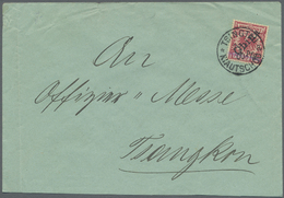 Br Deutsche Kolonien - Kiautschou: 1900. EF 5 Pf Type 1 Auf Brief "Tsingtau 2.7.00". Vertikaler Bug Lin - Kiauchau
