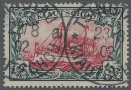 O Deutsche Kolonien - Kiautschou: 1901, 5 Mark "Schiff", Sauber Gest. "Tsingtau 23.08.1902". Attest Jä - Kiautchou