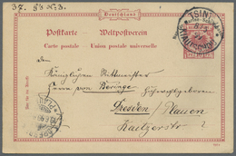 GA Deutsche Kolonien - Kiautschou - Ganzsachen: 1899 (8.5.), 10 Pfg. GA-Karte Krone/Adler Mit Aufdruck - Kiauchau
