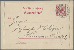 GA Deutsche Kolonien - Marianen - Ganzsachen: 1900: 10 Pfg. Kartenbrief Des Deutschen Reiches (Mi. MK1) - Isole Marianne