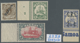 ** Deutsche Kolonien - Marshall-Inseln: 1900-1919, Drei Postfrische Werte, Dabei Zwei Marken Mit Randst - Marshall Islands