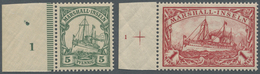 ** Deutsche Kolonien - Marshall-Inseln: 1901, Zwei Postfrische Randstücke Mit Plattennummern. - Marshall