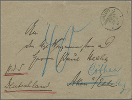 Br Deutsche Kolonien - Marshall-Inseln: 1897 (29.1.), Portopflichtige Dienstsache Mit Rückseitigem Nega - Isole Marshall